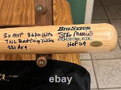 Vintage Stan Musial Autograph & Stat Baseball Bat Coa