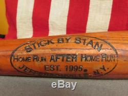 Vintage Stick By Stan Wood Baseball Bat Catskill Bat Co. 29 Jeffersonville, NY