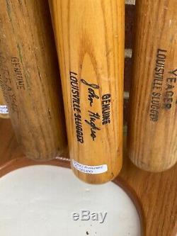 Vintage Store Game Used Baseball Bat Lot With Custom Stand Thurman Munson Yeager