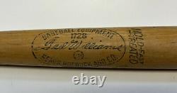 Vintage Ted Williams Baseball Equipment Wood 1726 Bat Official 33 Sears Roebuck