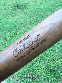 Vintage TruSport Wood Baseball Bat No. 7 Special Collegian BABE RUTH Model