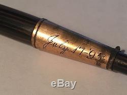 Vintage WOOD GOLD Pin Brooch July 17'95 MONOGRAM 3 BAT 1895