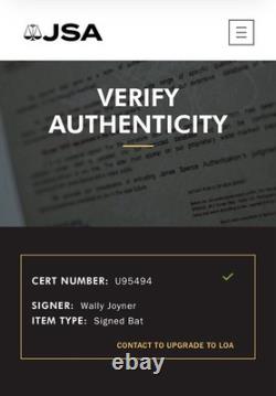 Vintage Wally Joyner Signed Autographed Louisville Slugger Wood Baseball Bat JSA