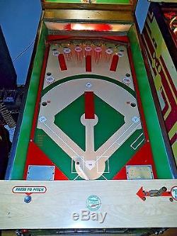 Vintage Williams World Series 1962 Baseball Pitch & Bat Pinball+free Ship