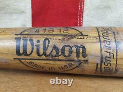 Vintage Wilson Wood Baseball Bat with Hiawatha Leather Glove Both Al Rosen Indians