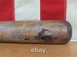 Vintage Wilson Wood Baseball Bat with Hiawatha Leather Glove Both Al Rosen Indians