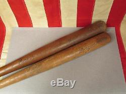 Vintage Winner Wood Baseball Bats Antique Pair No. 80 & No. 90 Louisville Slugger