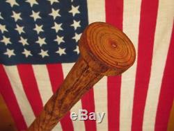 Vintage Wood Baseball Bat Handcrafted Unique 33 Folk Art Homemade Great Display