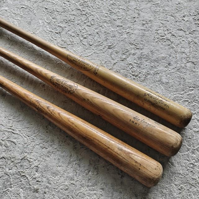 Vintage Wood Baseball Bat Lot 3 Hanna F200, Louisville Slugger Hank Aaron, Oliva
