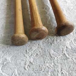 Vintage Wood Baseball Bat Lot 3 Hanna F200, Louisville Slugger Hank Aaron, Oliva