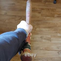 Vintage Wooden Baseball Bat Red Finish Retro Sports Memorabilia