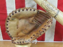 Vintage Worth Wood Baseball Bat with Wilson Leather Glove Both Felipe Alou Model