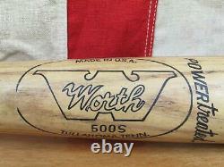 Vintage Worth Wood Baseball Bat with Wilson Leather Glove Both Felipe Alou Model