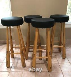 Vintage Young Bat Co. Baseball Bat Bar Stools- Set of 4 Newly Recovered