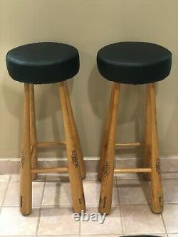 Vintage Young Bat Co. Baseball Bat Bar Stools- Set of 4 Newly Recovered