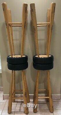 Vintage Young Bat Co. Baseball Bat Bar Stools- Set of 4 Newly Recovered