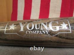 Vintage Young Bat Co. Wood Baseball Bat Professional Model 33 Gunmetal Gray