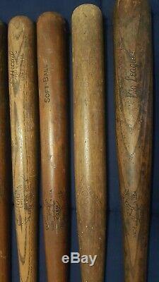 Vintage antique wood baseball bat collection