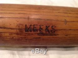 Vintage baseball bat 1920s side written Meeks