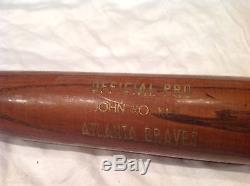 Vintage baseball bat Atlanta Braves John Rocker gamer