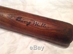 Vintage baseball bat Bing Miller Philadelphia Athletics