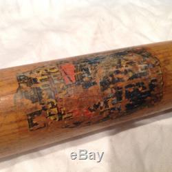 Vintage baseball bat Jake Daubert decal