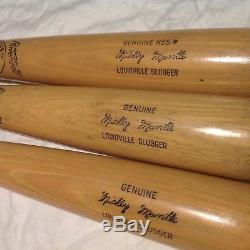 Vintage baseball bat Mickey Mantle set of 3