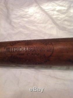 Vintage baseball bat Skinny Graham 1920s side written with shipping label