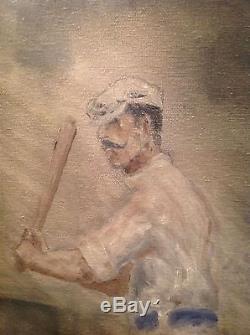 Vintage baseball bat painting The Striker