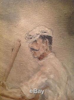 Vintage baseball bat painting The Striker