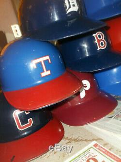 Vintage lot 17 major league baseball full size plastic batting helmets 1970s