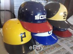 Vintage lot 17 major league baseball full size plastic batting helmets 1970s