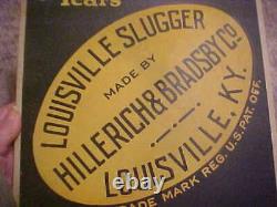 Vintage louisville slugger hillerich & bradsby baseball bat adv sign kentucky