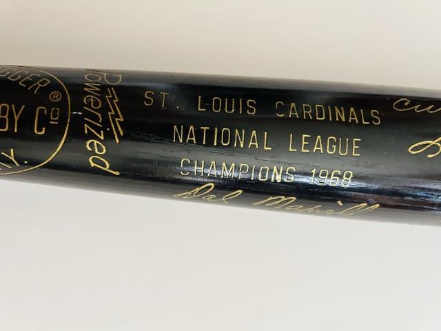 Vntg 1968 National League Champions St Louis Cardinals Team Signed Baseball Bat
