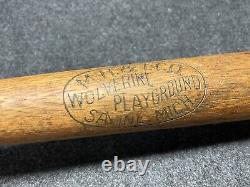 Vtg 1920s M. H & T Co Wolverine Playground Softball Baseball Bat 33.5 Saline MI