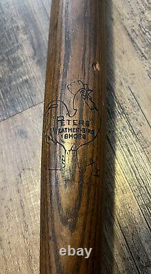 Vtg 1920s Peters Weather-Bird Shoes Advertising Baseball Bat 34 Soft-Ball Bat
