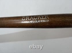 Vtg 1930s 40s Hanna Mfg Athens Georgia Cracker No 35 Baseball Bat Brown See Note