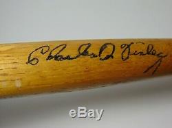 Vtg 1960s Charlie Finley Signed Kansas City Athletics A's MLB Baseball Mini Bat