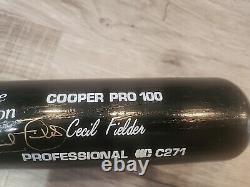 Vtg 1990s Cecil Fielder Autographed Signed Cooper Pro Model 271 Baseball Bat 34