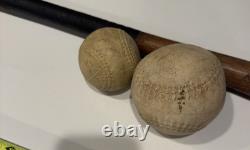 Vtg 30s-40s H&B Marathon 4028 Baseball Bat MISPRINT ERROR Shecial & 2 Balls