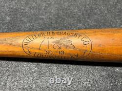 Vtg 30s Rogers Hornsby Hillerich Bradbsy H&B King Of The Field Baseball Bat 35