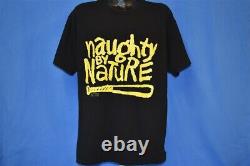 Vtg 90s NAUGHTY BY NATURE O. P. P. 1991 HIP HOP BASEBALL BAT RAP TEES t-shirt XL
