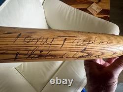 Vtg Autograph/Signed Tony Taylor H&B Louisville Slugger 1970's Baseball Bat 35