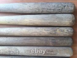 Vtg Draper & Maynard Louisville Slugger Rawling Baseball Softball Bat Lot Of 12