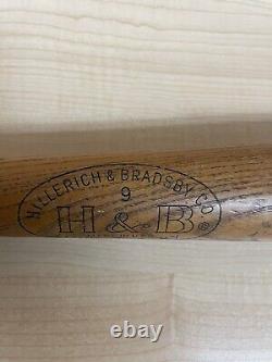 Vtg Hillerich & Bradsby Leader Wood Baseball Bat No. 9 Mickey Mantle 34 Inch USA