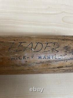 Vtg Hillerich & Bradsby Leader Wood Baseball Bat No. 9 Mickey Mantle 34 Inch USA