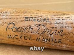 Vtg Hillerich Bradsby Special Power Drive Mickey Mantle 33-34 Wood Baseball Bat