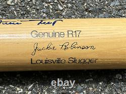 Vtg Jackie Robinson 125 Louisville Slugger Baseball Bat Signed By Willie Mays