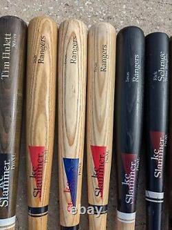 Vtg Lot of 8 KC Slammer Pro XL Texas Rangers Wooden Baseball Bats 1990's