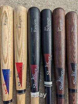 Vtg Lot of 8 KC Slammer Pro XL Texas Rangers Wooden Baseball Bats 1990's